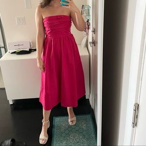 Abercrombie Strapless Poplin Midi Dress